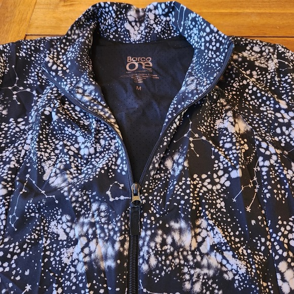 Barco One Zip Up Scrub Jacket Constellation Black White Size Medium - Picture 2 of 11